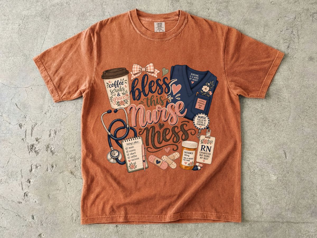 Bless This Nurse Mess T-shirt — Cute Medical Nurse Graphic Tee