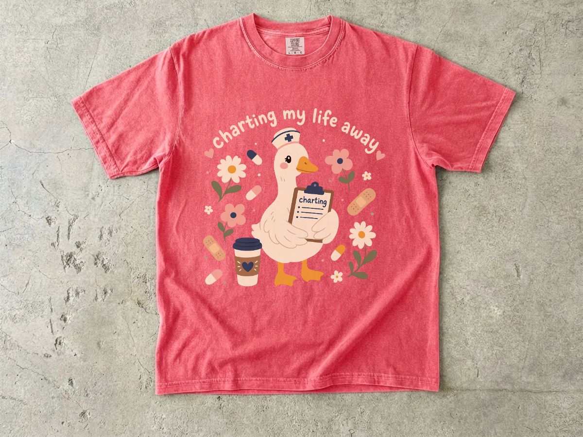 Goose Coffee T‑Shirt — "Charting My Breakfast" Cute Cafe Graphic Tee