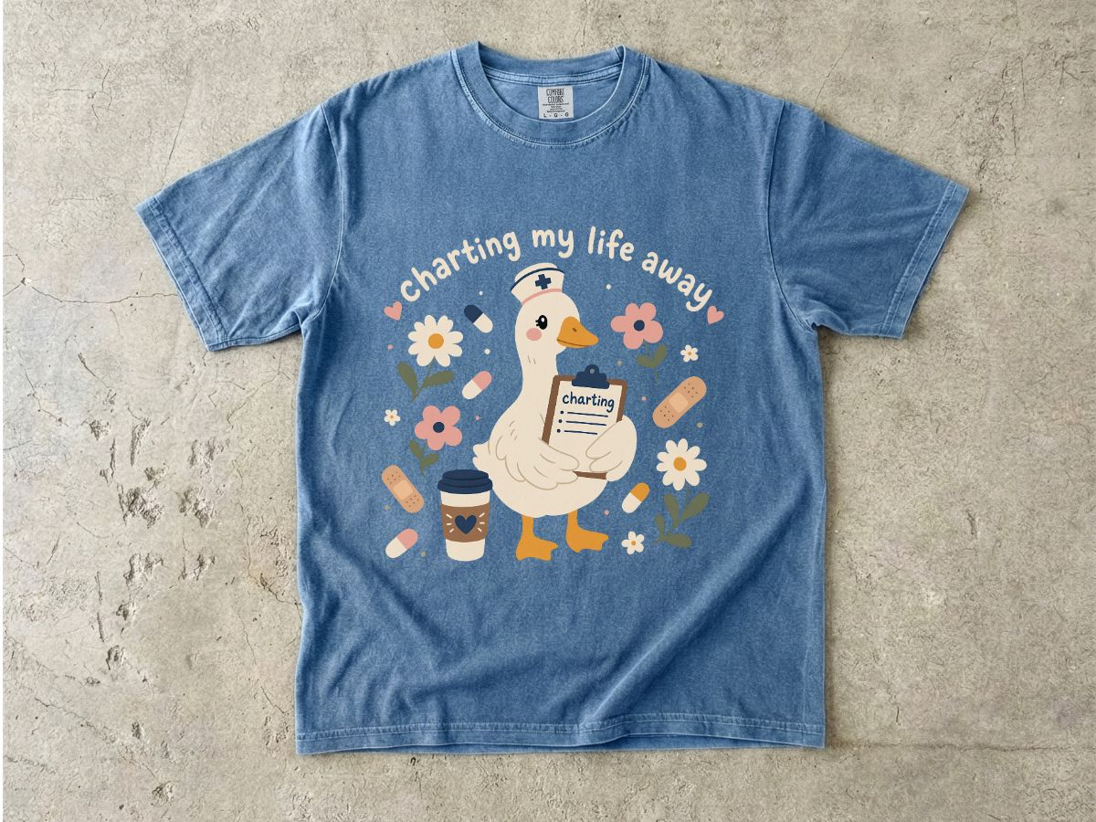 Goose Coffee T‑Shirt — "Charting My Breakfast" Cute Cafe Graphic Tee