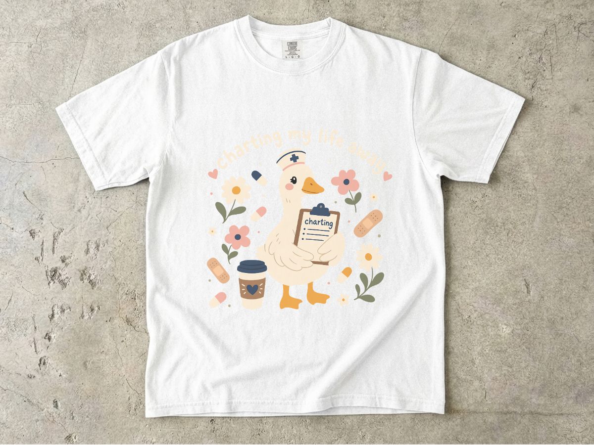 Goose Coffee T‑Shirt — "Charting My Breakfast" Cute Cafe Graphic Tee