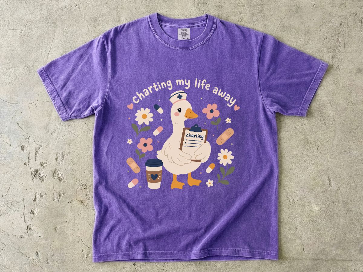 Goose Coffee T‑Shirt — "Charting My Breakfast" Cute Cafe Graphic Tee