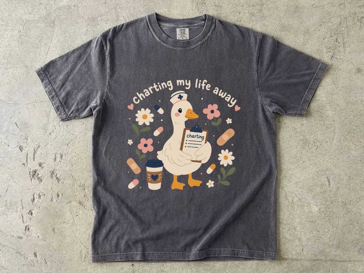 Goose Coffee T‑Shirt — "Charting My Breakfast" Cute Cafe Graphic Tee