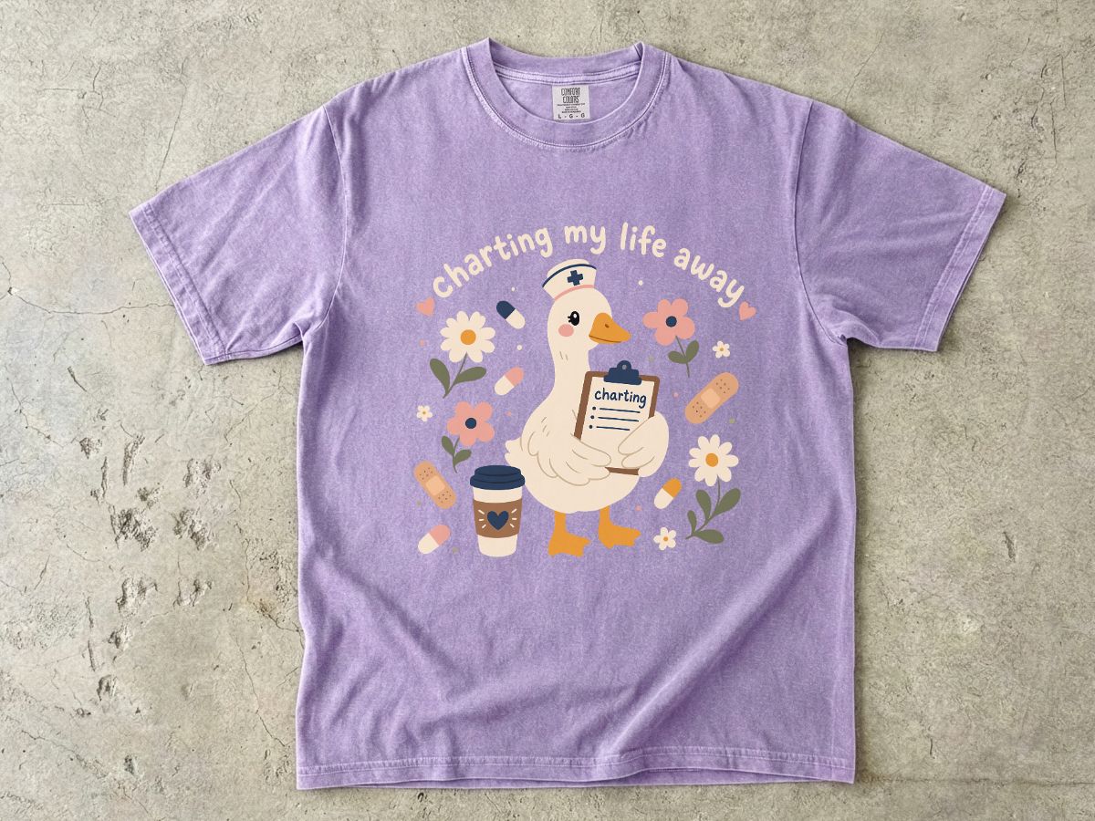 Goose Coffee T‑Shirt — "Charting My Breakfast" Cute Cafe Graphic Tee