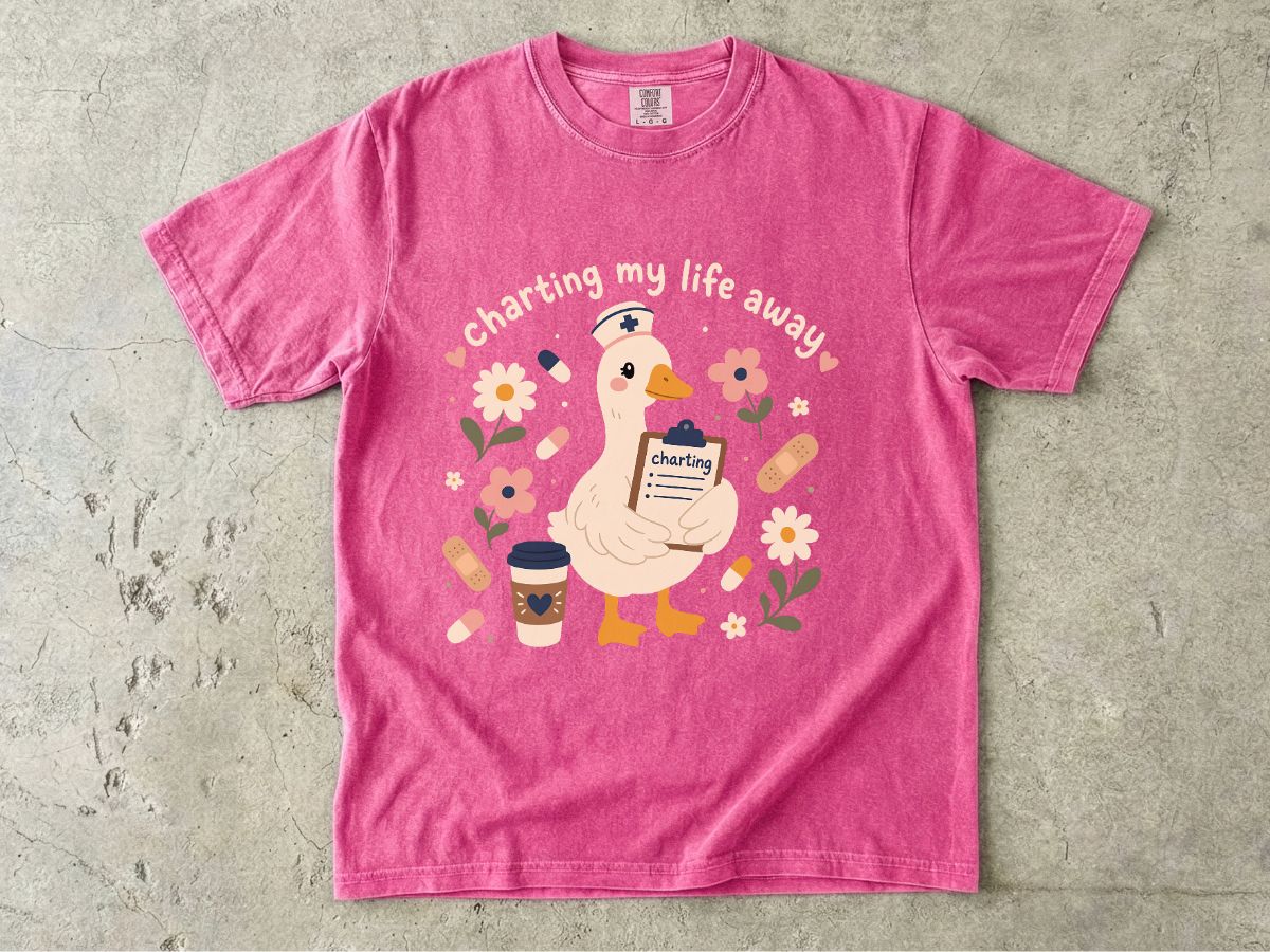 Goose Coffee T‑Shirt — "Charting My Breakfast" Cute Cafe Graphic Tee