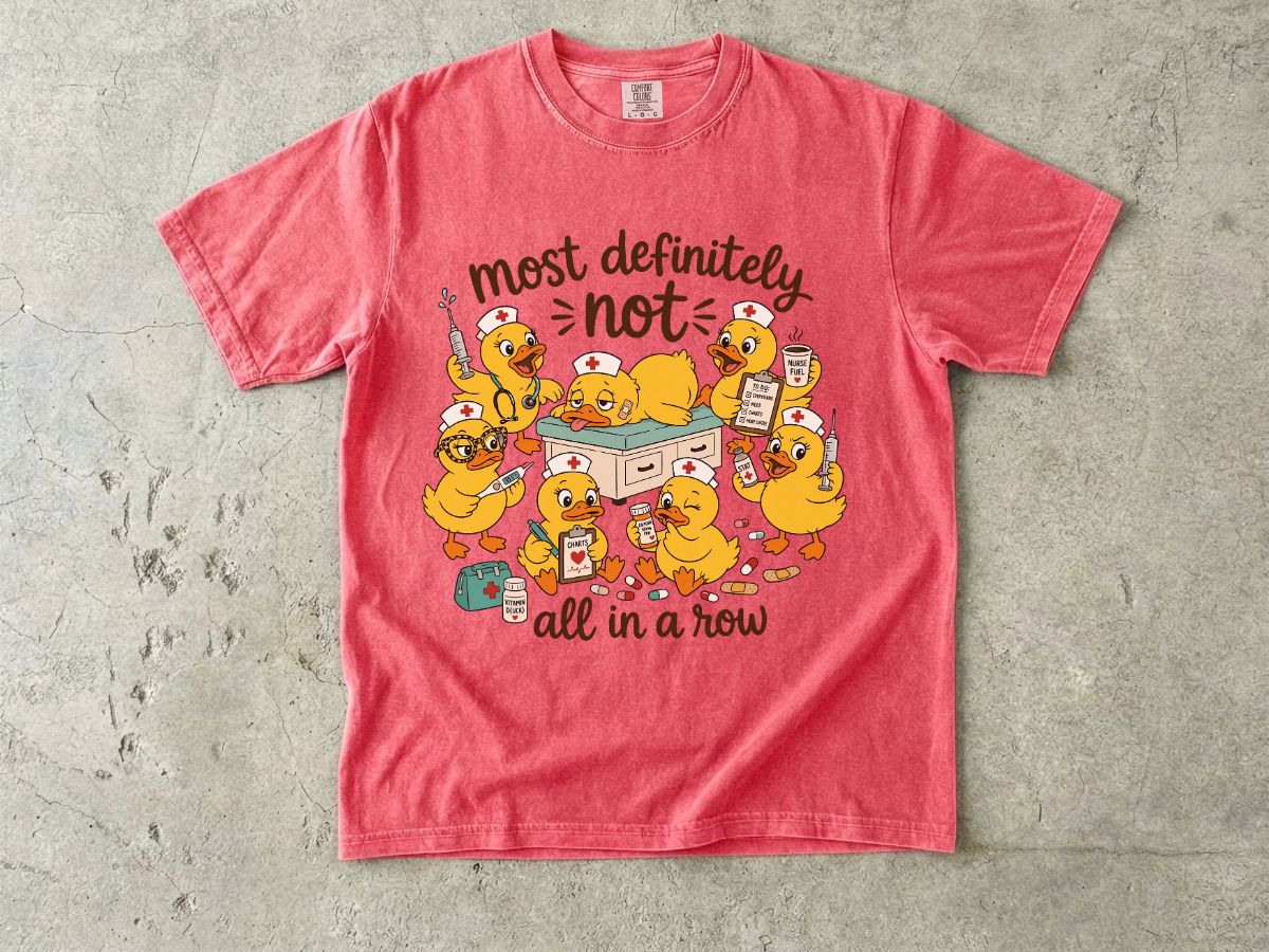 Most Definitely Not All in a Row Duck T-Shirt