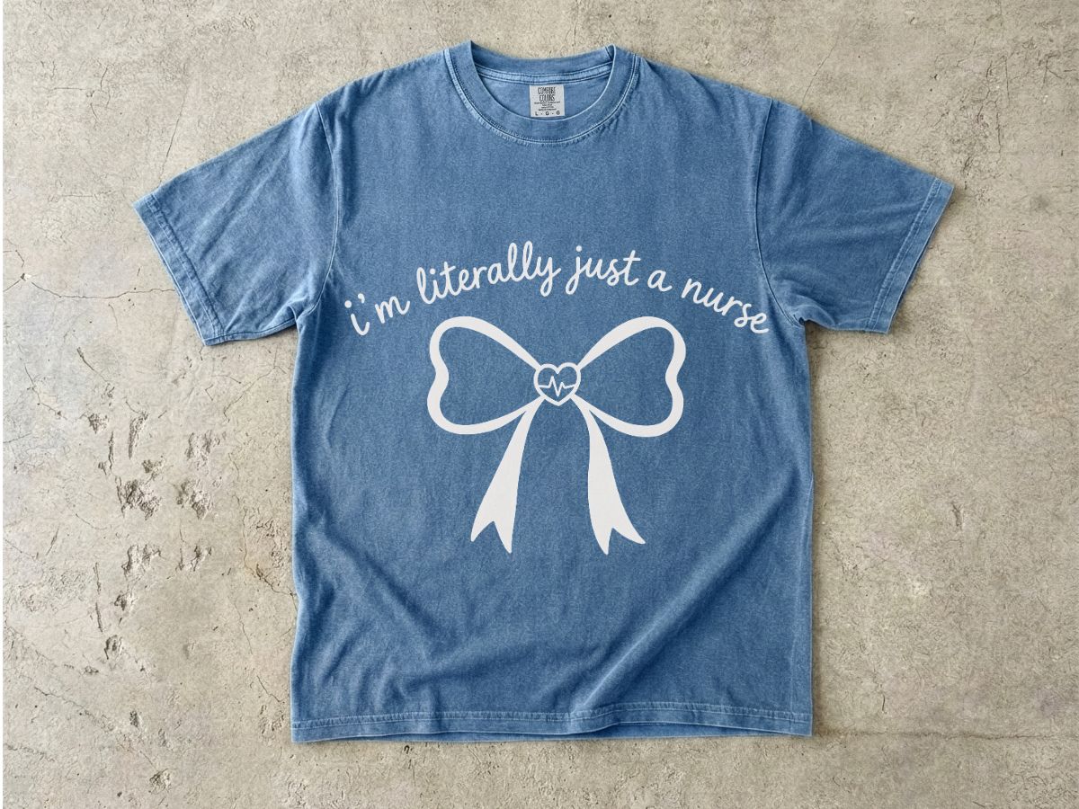 Bow Outline T-Shirt — Minimal Pale Ribbon Graphic