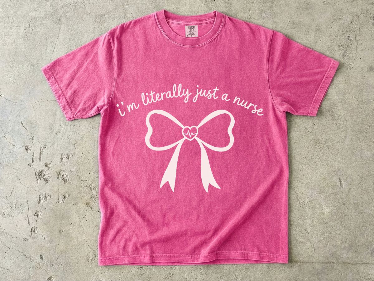 Bow Outline T-Shirt — Minimal Pale Ribbon Graphic