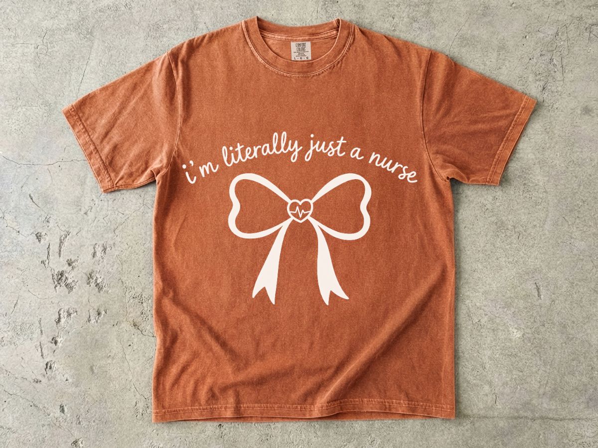 Bow Outline T-Shirt — Minimal Pale Ribbon Graphic