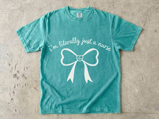 Bow Outline T-Shirt — Minimal Pale Ribbon Graphic