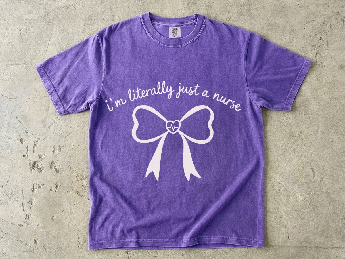 Bow Outline T-Shirt — Minimal Pale Ribbon Graphic