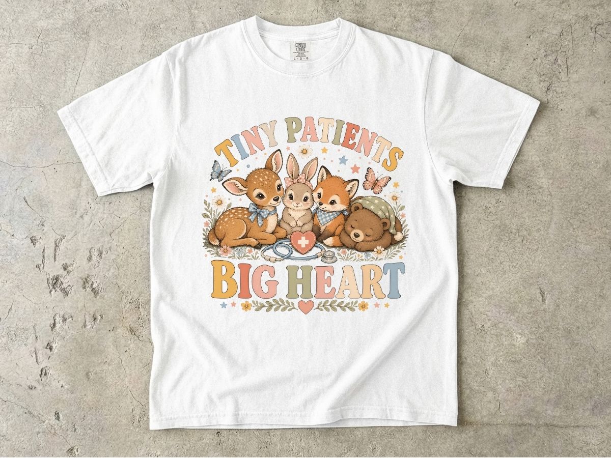Kids Animal Care T-Shirt – "Tiny Patients Big Heart" Cute Veterinary Nurse Shirt