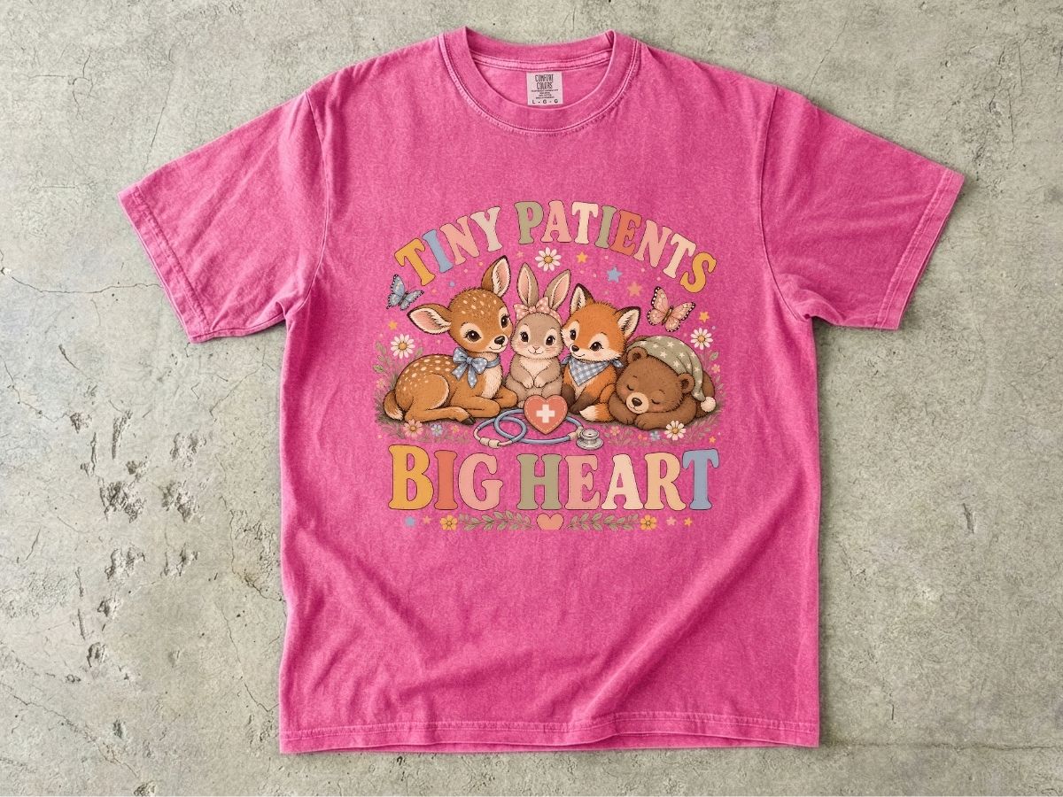 Kids Animal Care T-Shirt – "Tiny Patients Big Heart" Cute Veterinary Nurse Shirt