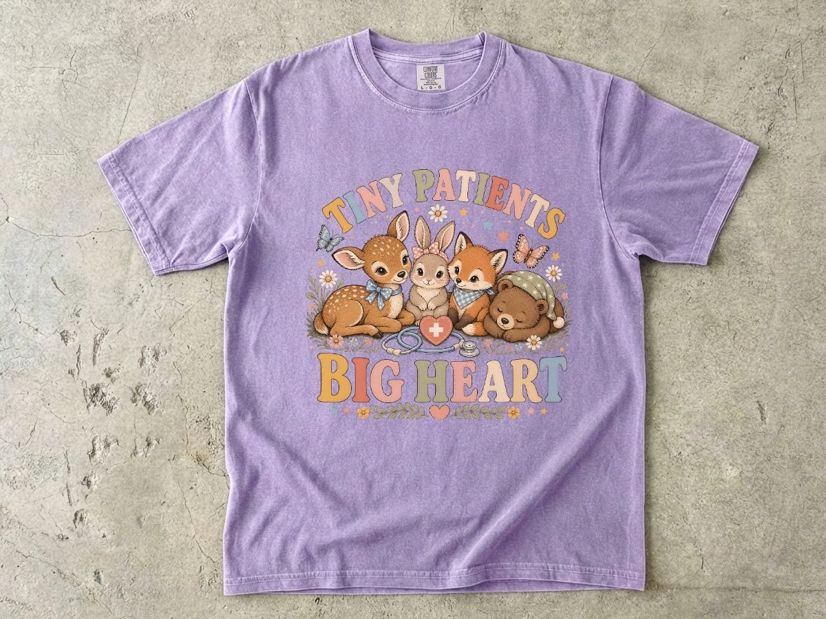 Kids Animal Care T-Shirt – "Tiny Patients Big Heart" Cute Veterinary Nurse Shirt