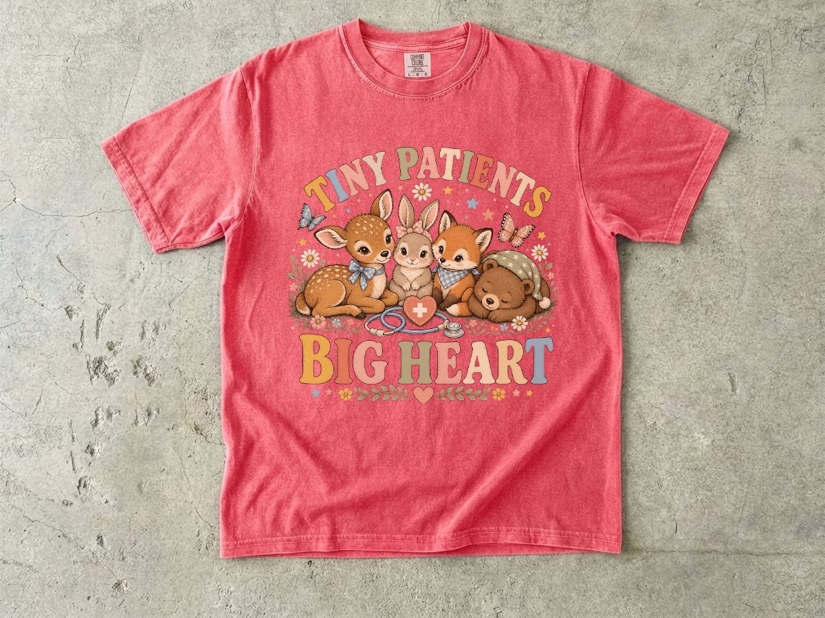 Kids Animal Care T-Shirt – "Tiny Patients Big Heart" Cute Veterinary Nurse Shirt