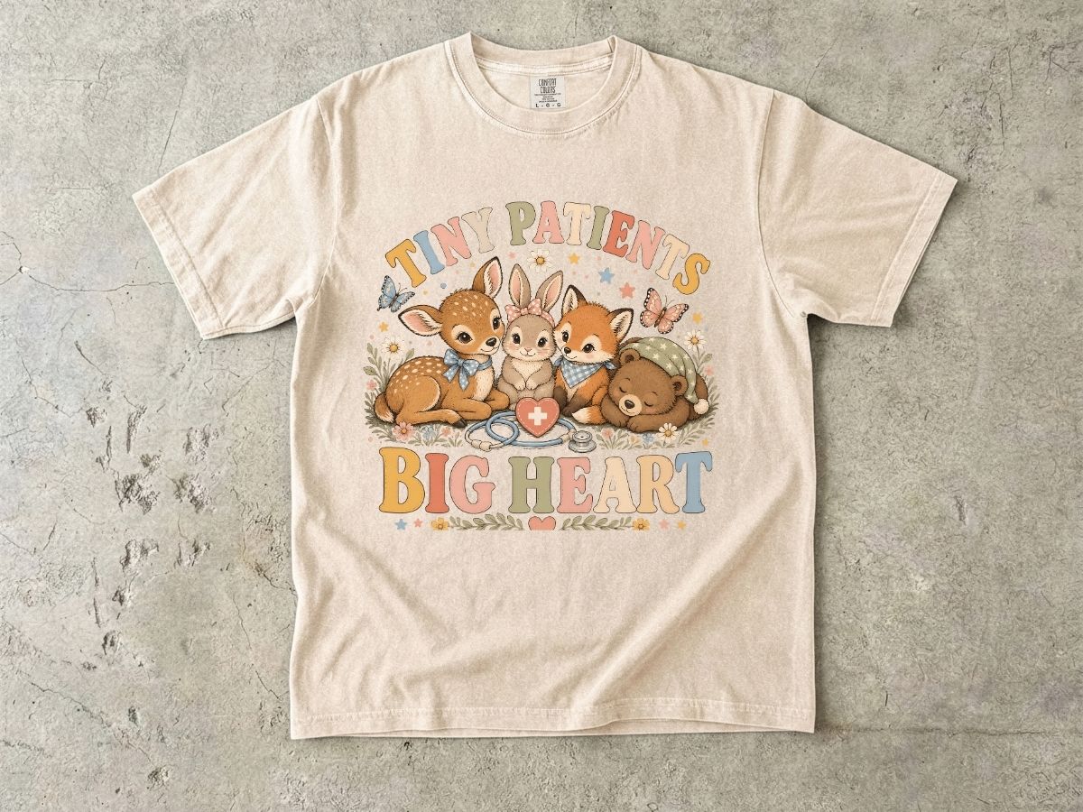 Kids Animal Care T-Shirt – "Tiny Patients Big Heart" Cute Veterinary Nurse Shirt