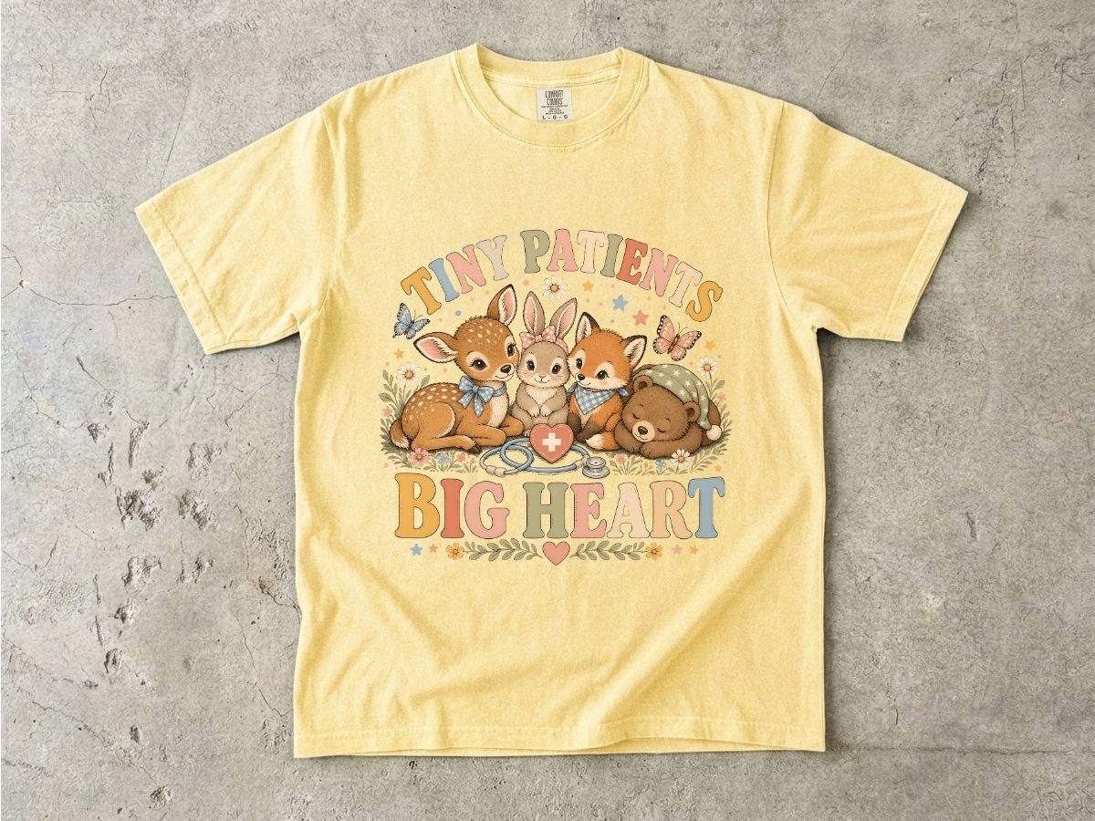 Kids Animal Care T-Shirt – "Tiny Patients Big Heart" Cute Veterinary Nurse Shirt