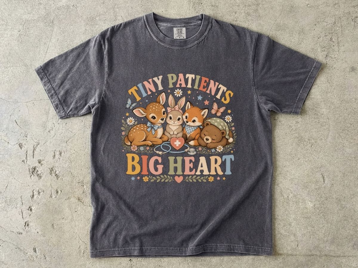 Kids Animal Care T-Shirt – "Tiny Patients Big Heart" Cute Veterinary Nurse Shirt