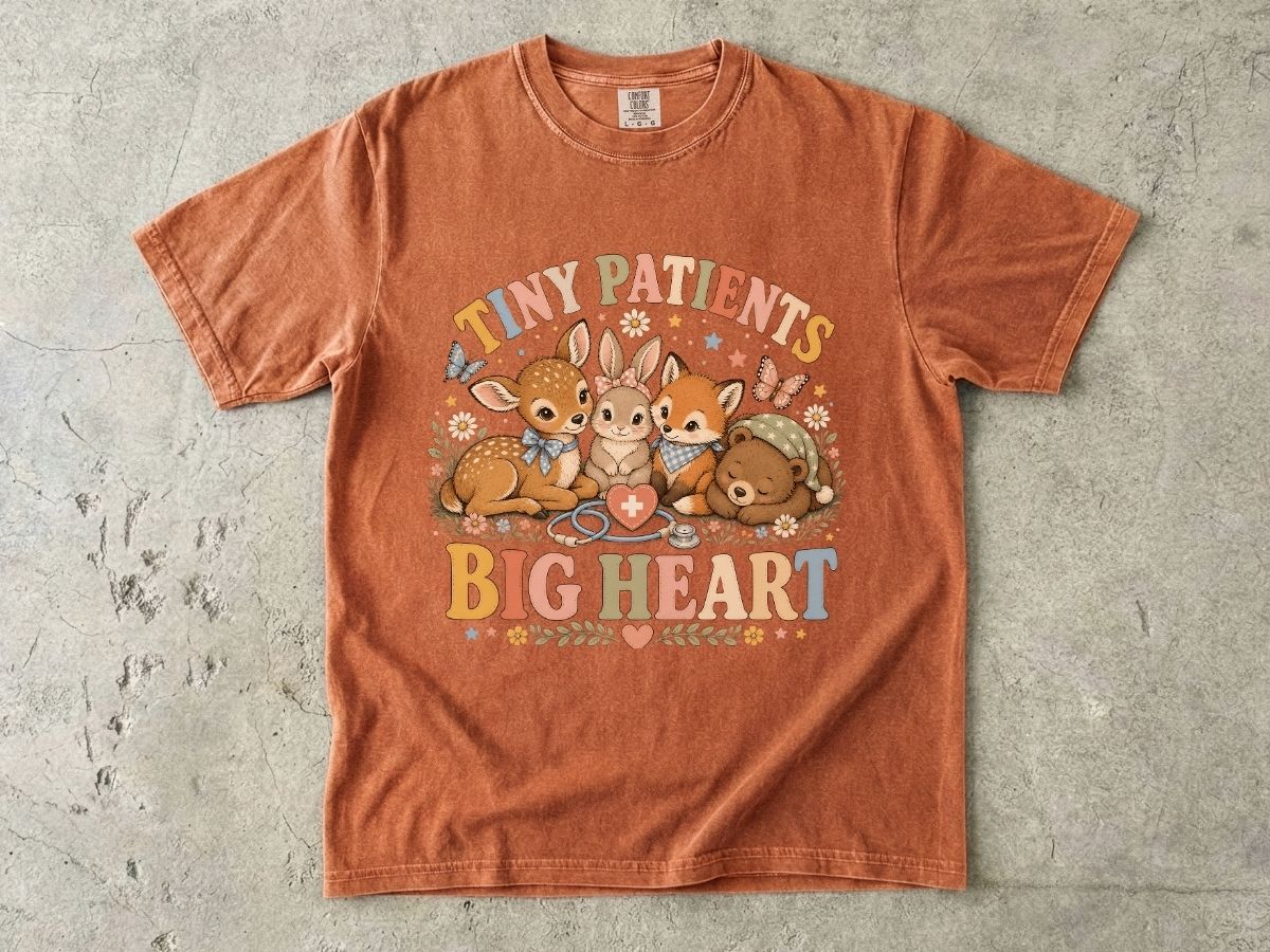 Kids Animal Care T-Shirt – "Tiny Patients Big Heart" Cute Veterinary Nurse Shirt