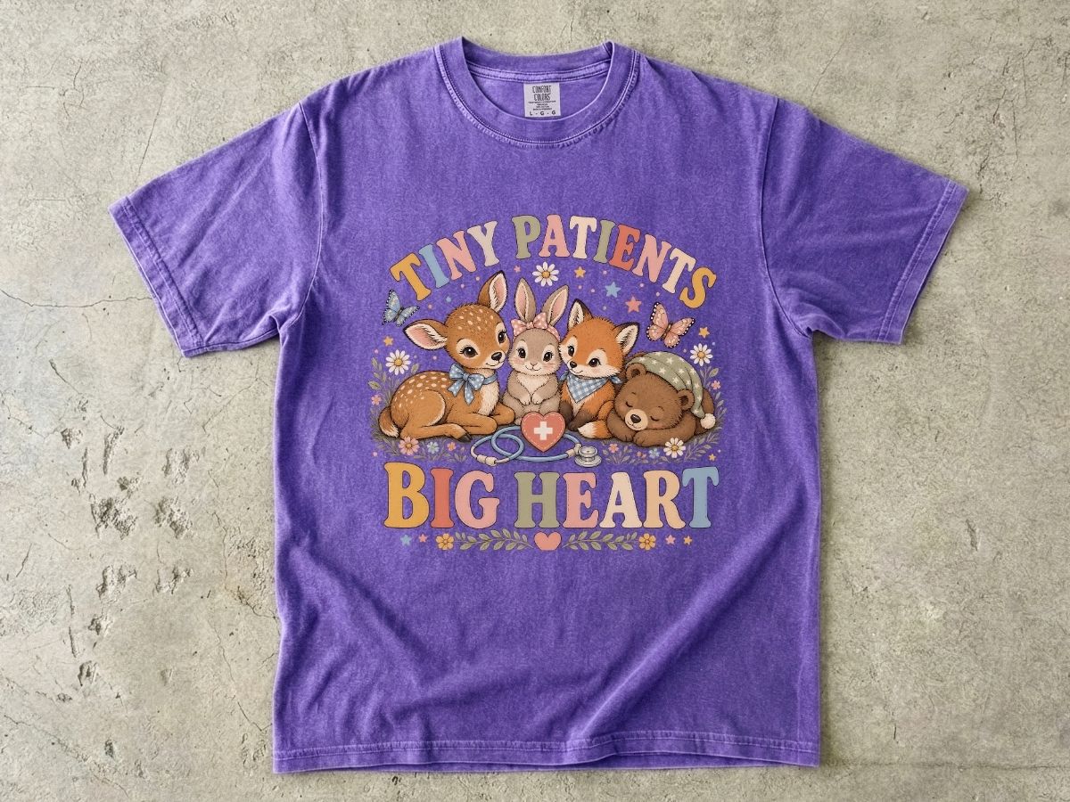 Kids Animal Care T-Shirt – "Tiny Patients Big Heart" Cute Veterinary Nurse Shirt