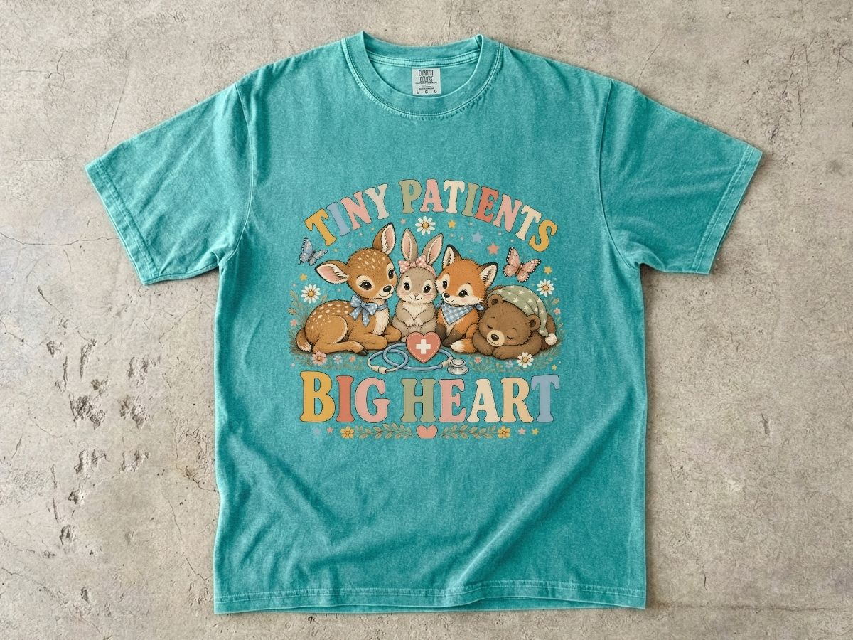Kids Animal Care T-Shirt – "Tiny Patients Big Heart" Cute Veterinary Nurse Shirt