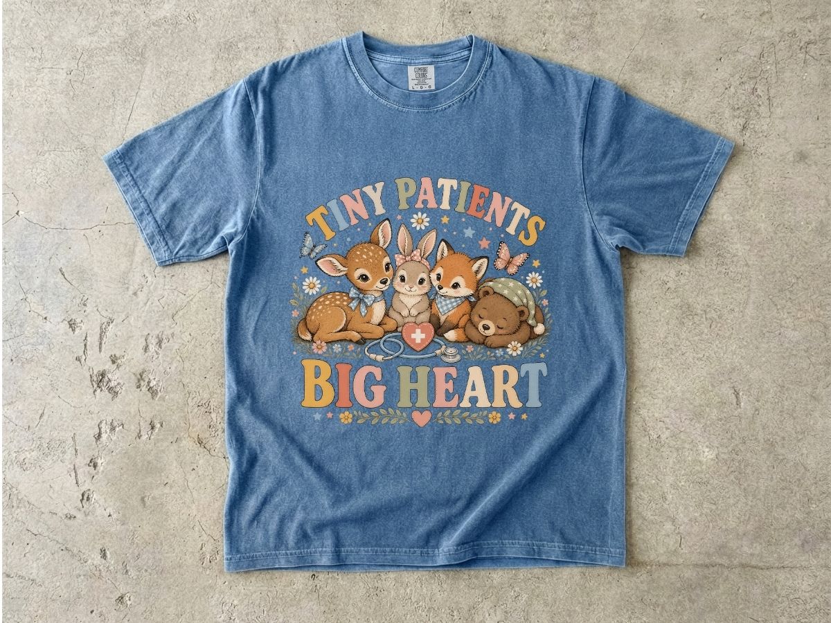 Kids Animal Care T-Shirt – "Tiny Patients Big Heart" Cute Veterinary Nurse Shirt