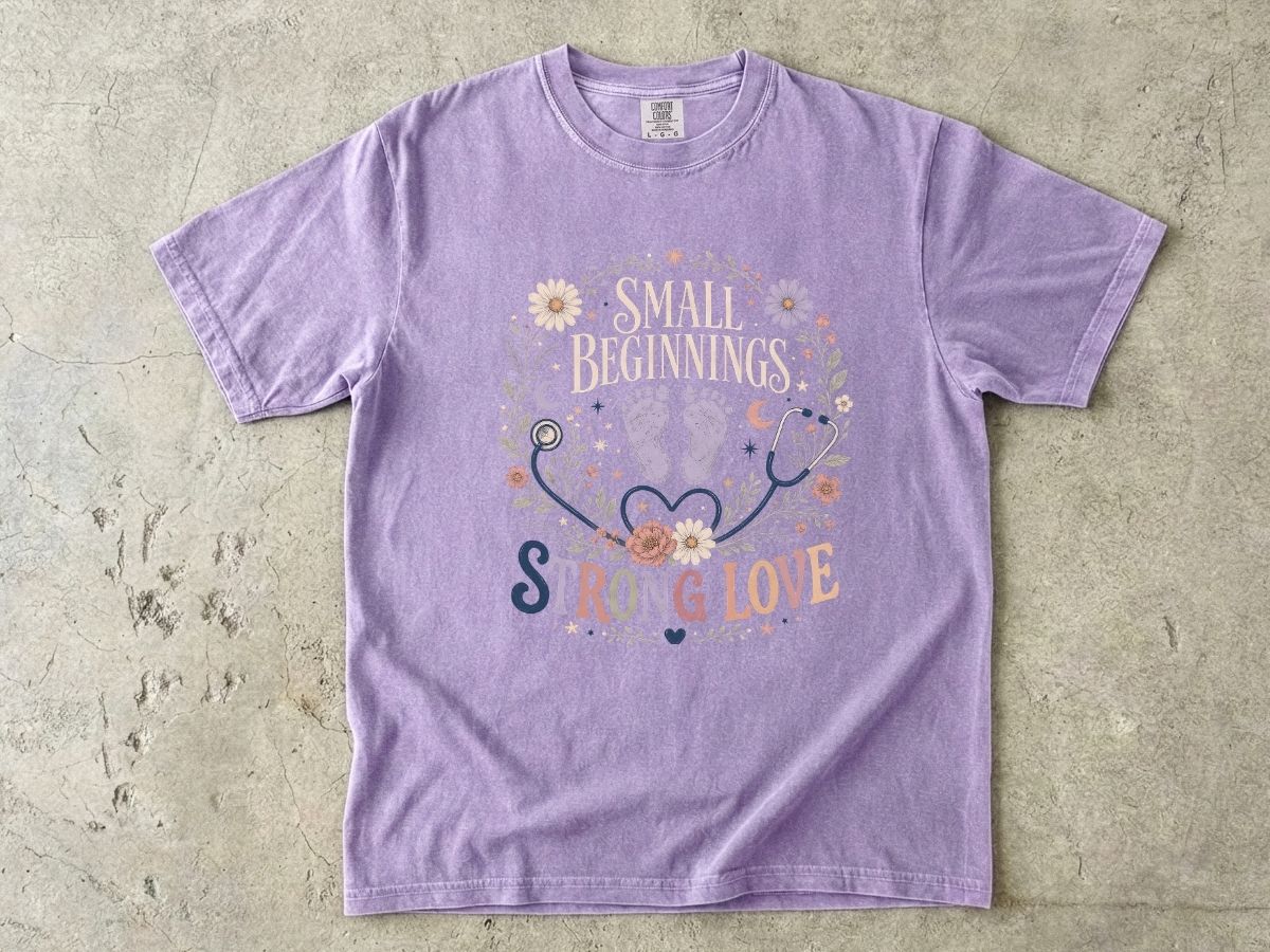 Baby Strong Love T-Shirt — 'Small Beginnings, Strong Love' Infant Footprint Tee