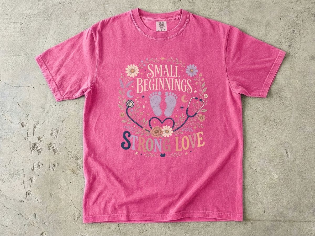 Baby Strong Love T-Shirt — 'Small Beginnings, Strong Love' Infant Footprint Tee
