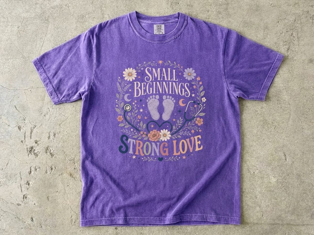 Baby Strong Love T-Shirt — 'Small Beginnings, Strong Love' Infant Footprint Tee