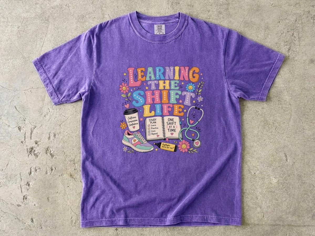 Learning the Shift Life T-Shirt — Retro Nurse & Shift Work Graphic Tee