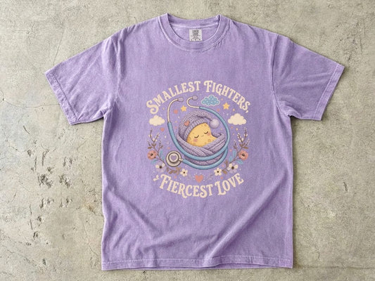 T-Shirt — "Smallest Fighters, Fiercest Love" Baby Premature NICU Support Tee