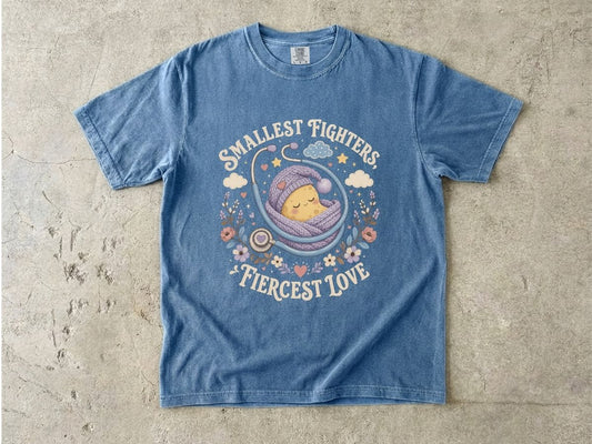 T-Shirt — "Smallest Fighters, Fiercest Love" Baby Premature NICU Support Tee