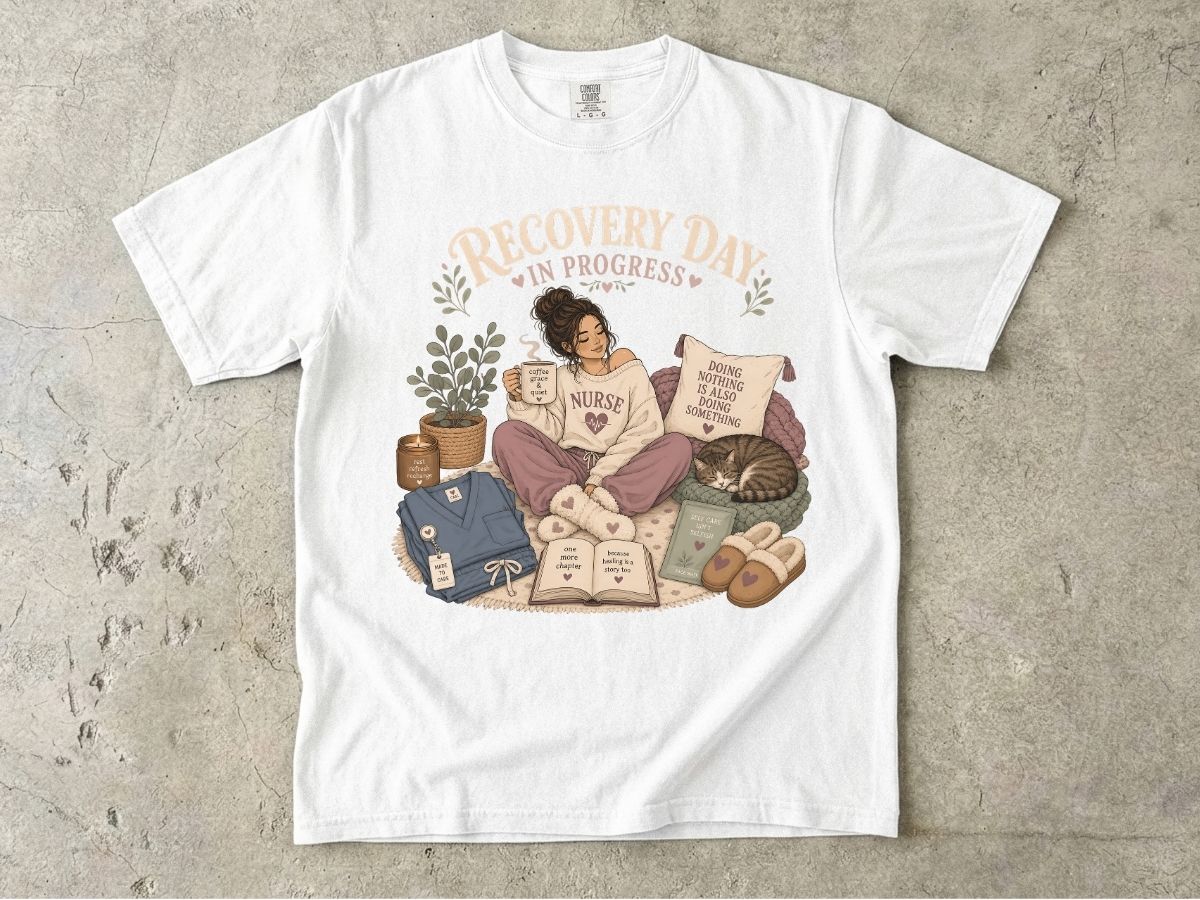 Recovery Day T-Shirt — Self-Care Cozy Graphic Tee