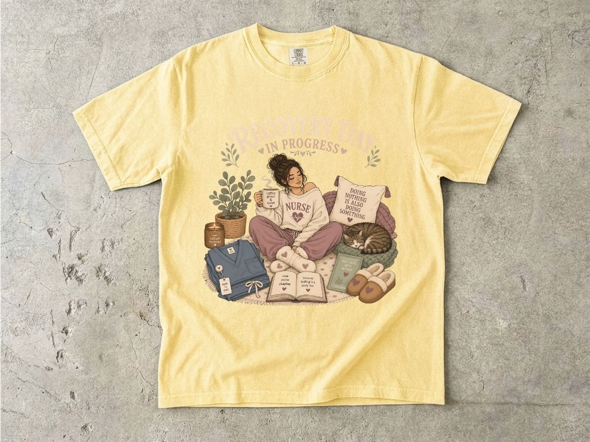 Recovery Day T-Shirt — Self-Care Cozy Graphic Tee