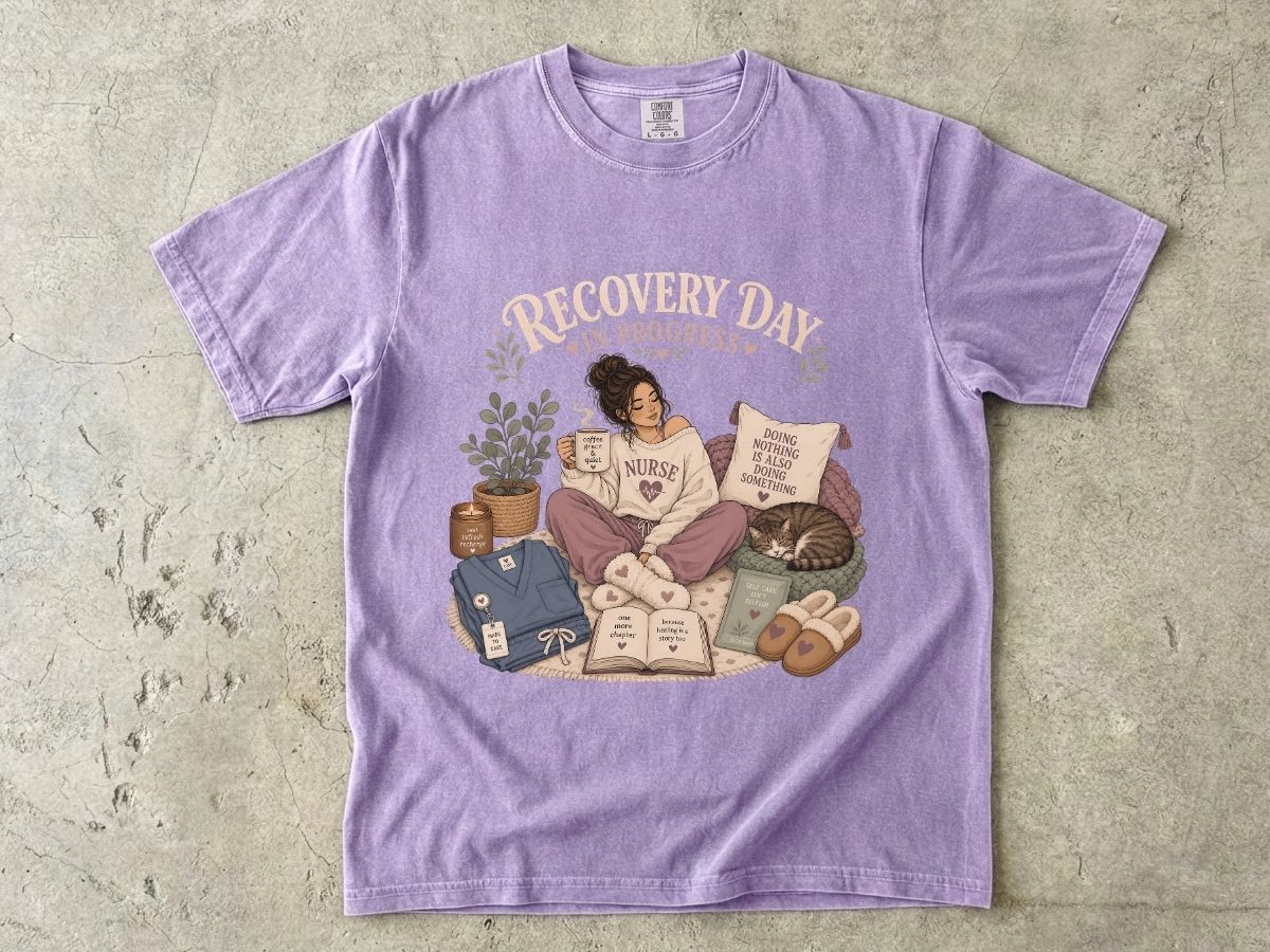 Recovery Day T-Shirt — Self-Care Cozy Graphic Tee