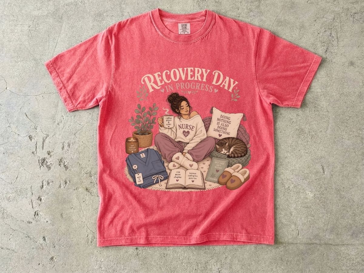 Recovery Day T-Shirt — Self-Care Cozy Graphic Tee