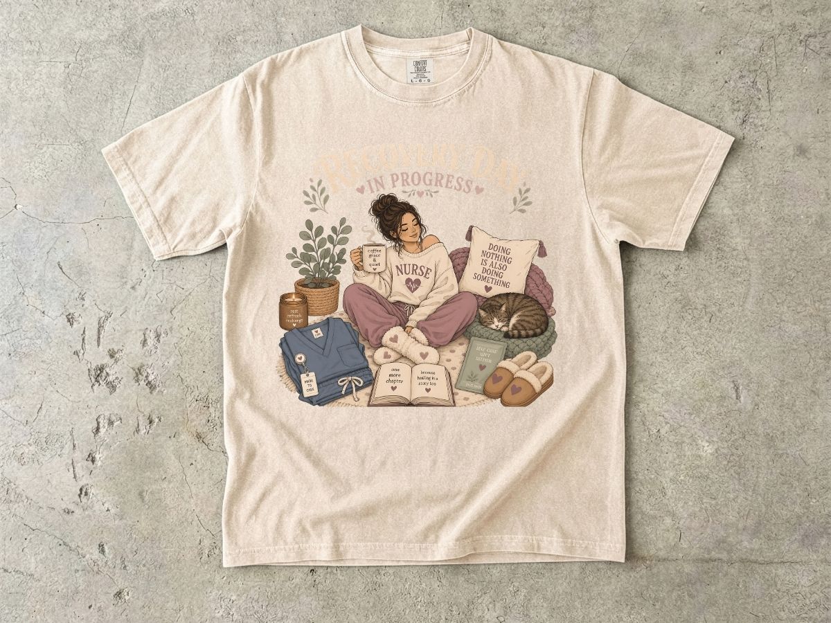 Recovery Day T-Shirt — Self-Care Cozy Graphic Tee