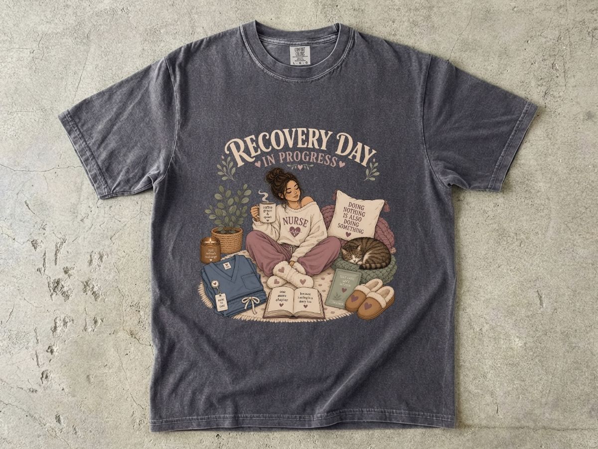 Recovery Day T-Shirt — Self-Care Cozy Graphic Tee