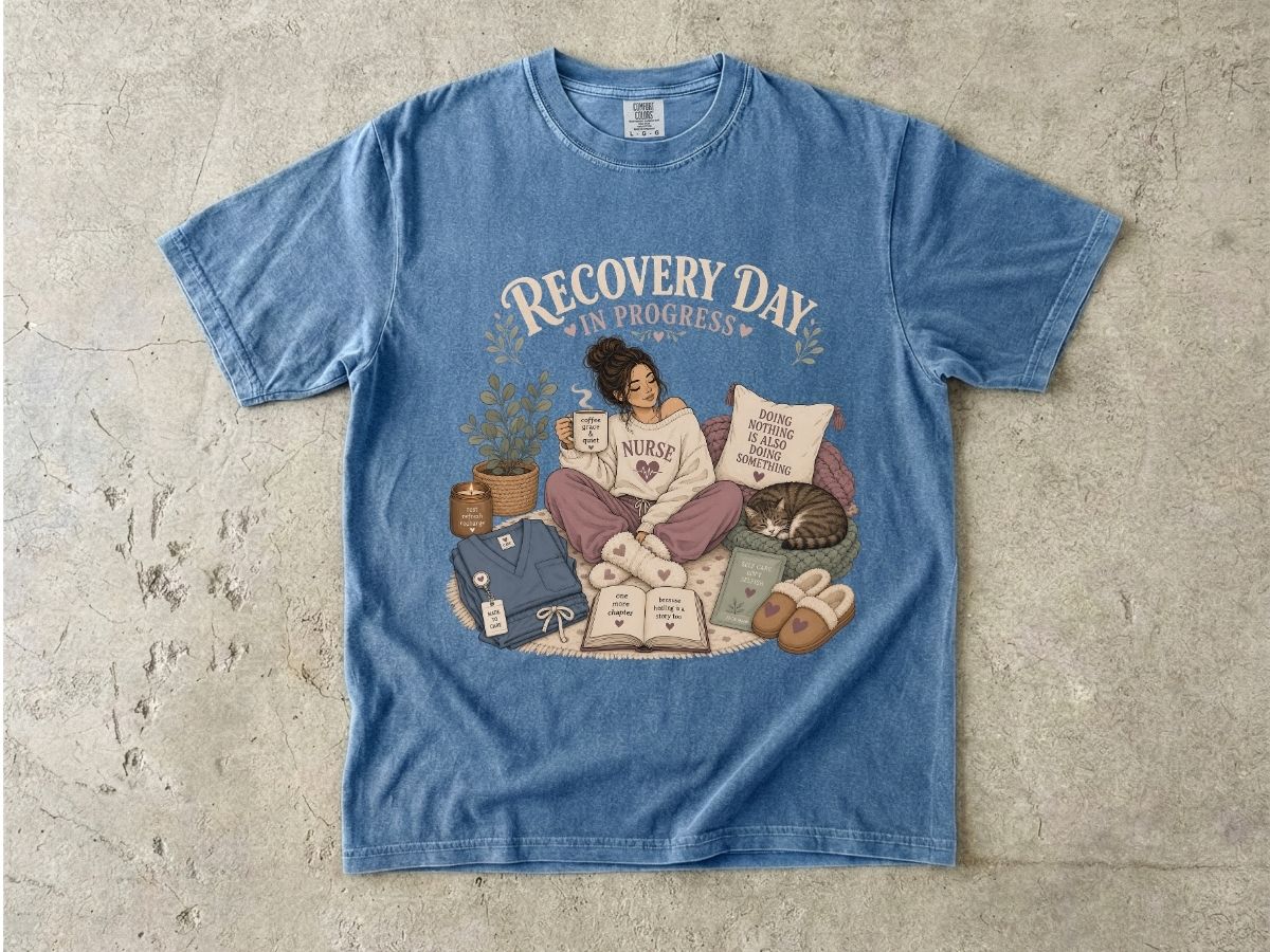 Recovery Day T-Shirt — Self-Care Cozy Graphic Tee