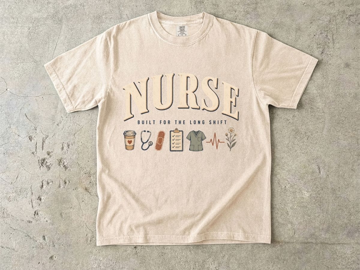 Nurse Graphic T-Shirt — 'NURSE' with Medical Icons, Perfect Gift for Nurses