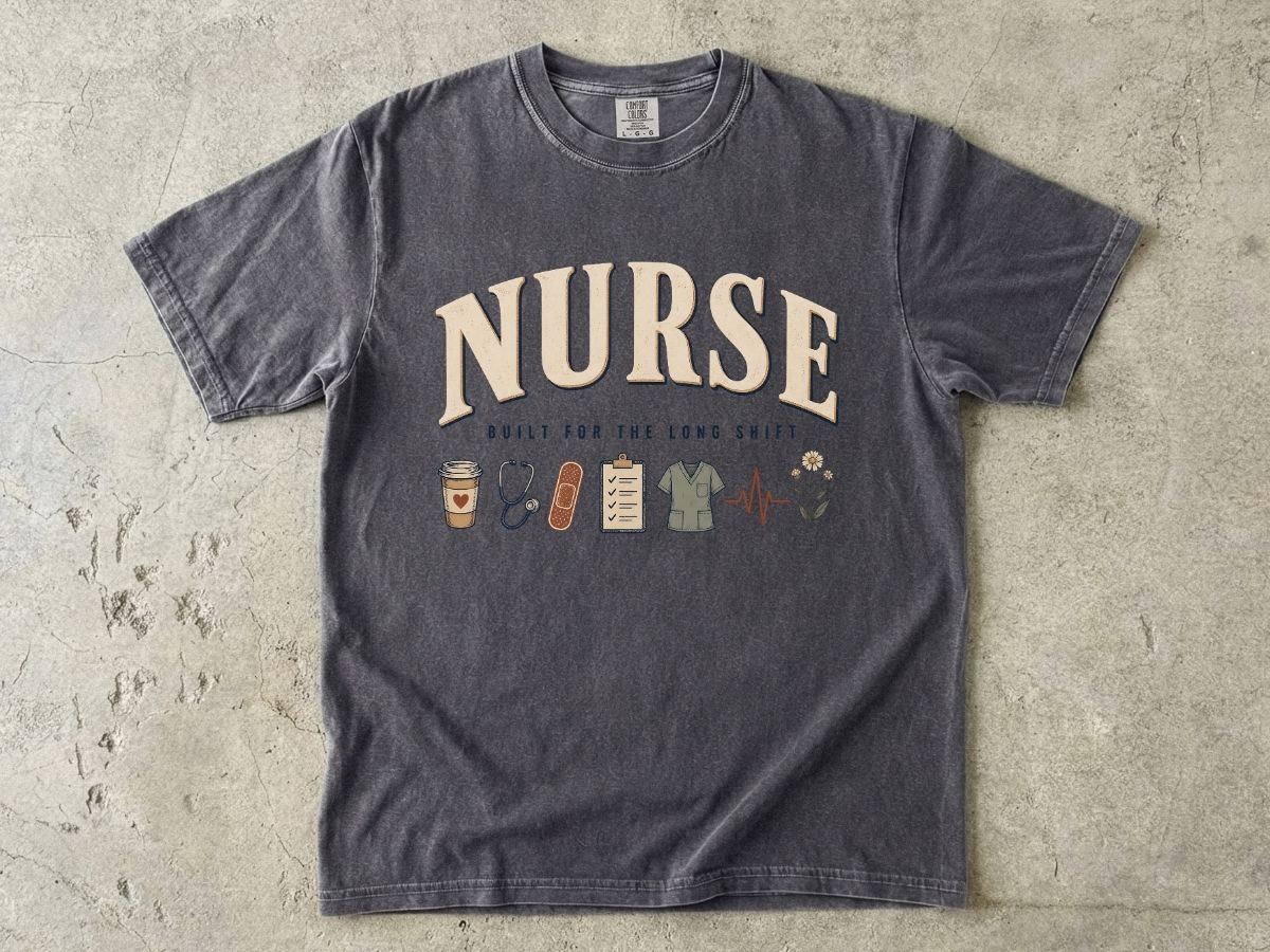 Nurse Graphic T-Shirt — 'NURSE' with Medical Icons, Perfect Gift for Nurses