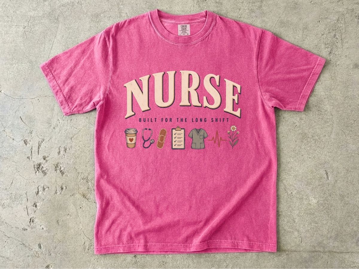 Nurse Graphic T-Shirt — 'NURSE' with Medical Icons, Perfect Gift for Nurses