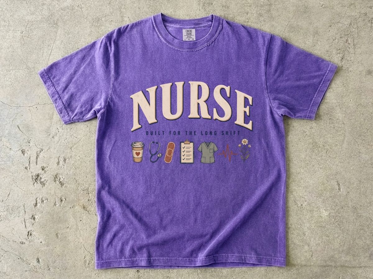 Nurse Graphic T-Shirt — 'NURSE' with Medical Icons, Perfect Gift for Nurses