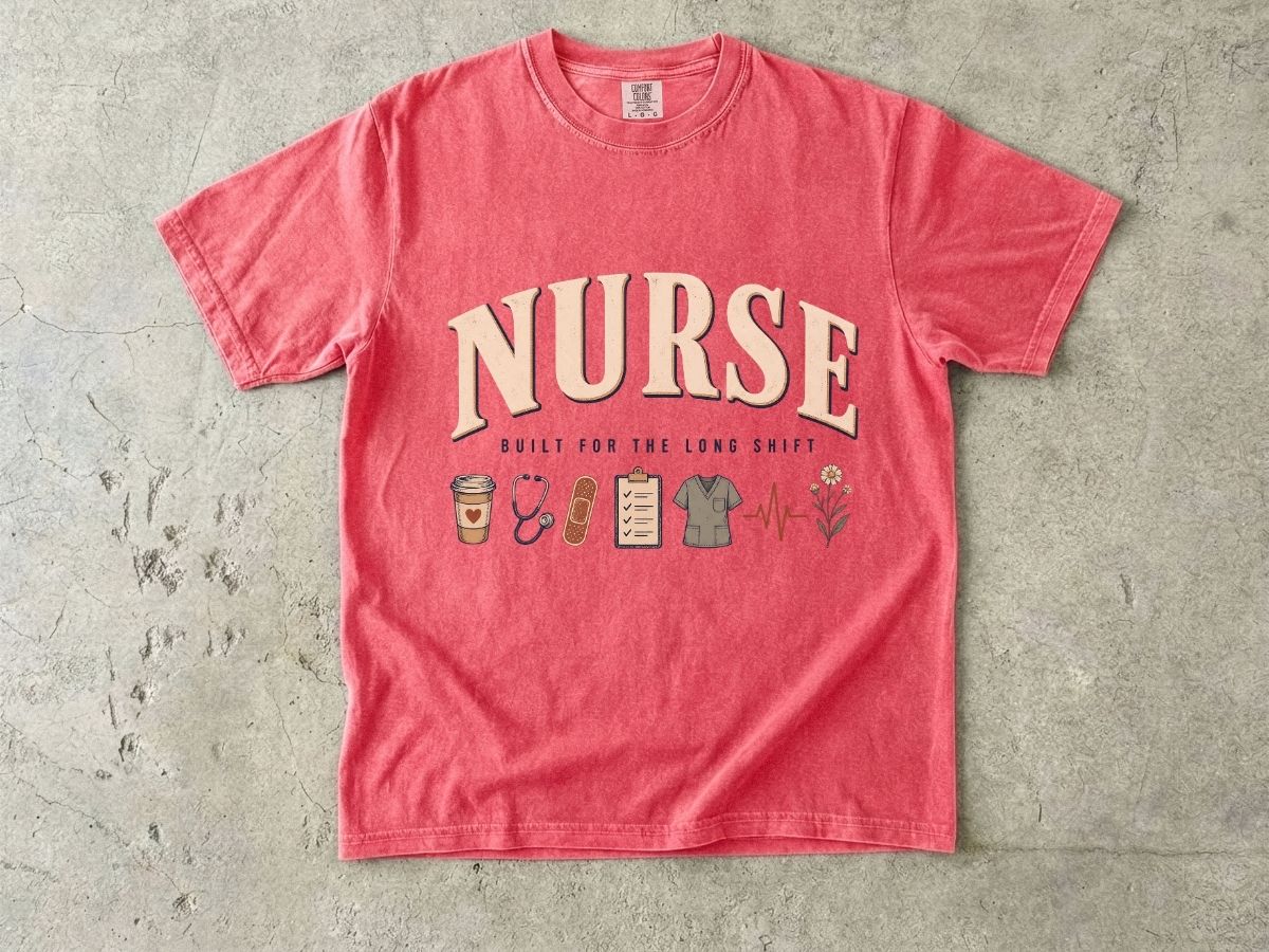 Nurse Graphic T-Shirt — 'NURSE' with Medical Icons, Perfect Gift for Nurses