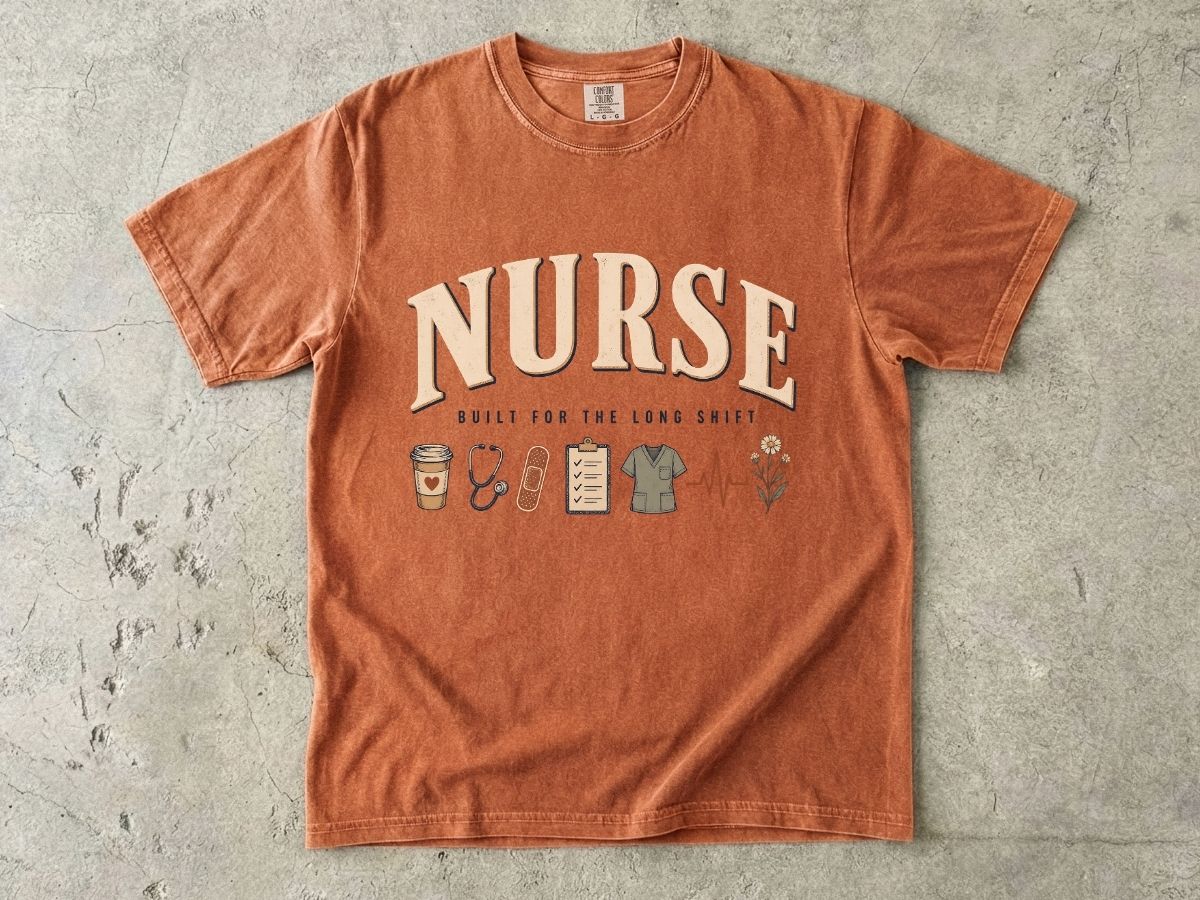 Nurse Graphic T-Shirt — 'NURSE' with Medical Icons, Perfect Gift for Nurses
