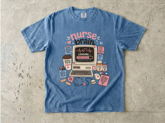 Nurse Brain T-Shirt — Cute Retro Nurse Graphic Tee for Nurses & Nursing Students