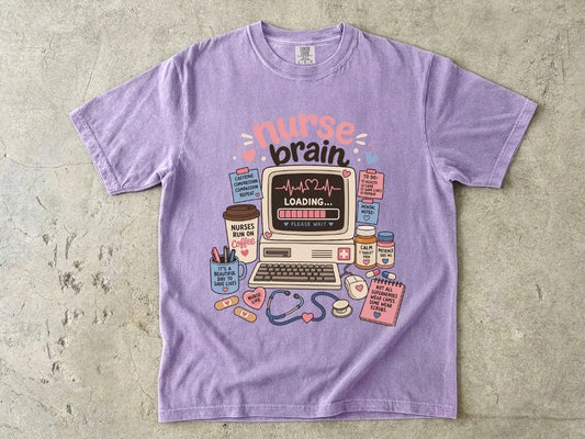 Nurse Brain T-Shirt — Cute Retro Nurse Graphic Tee for Nurses & Nursing Students
