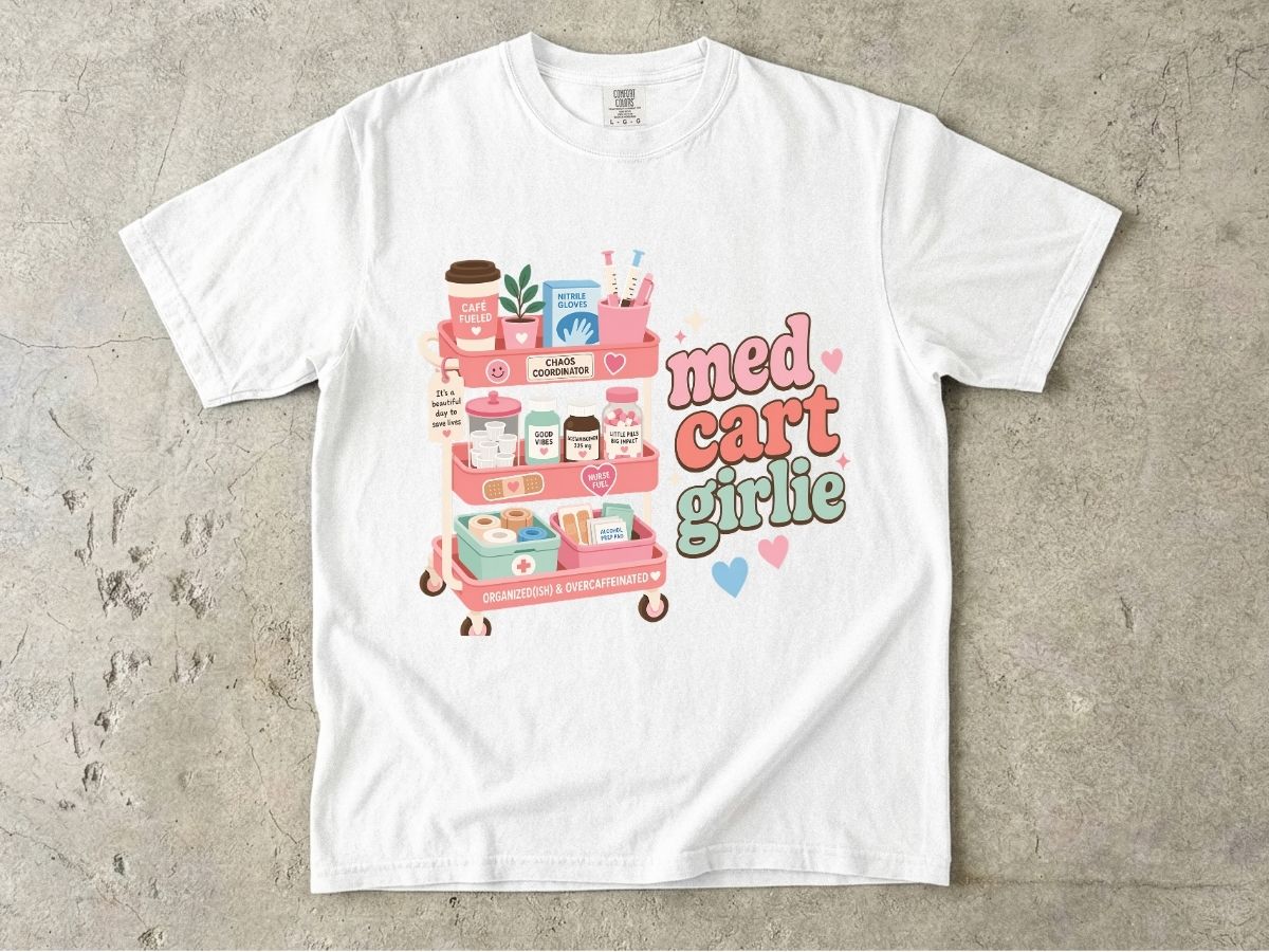 Med Cart Girlie Shirt | Trendy Nurse Gift Tee