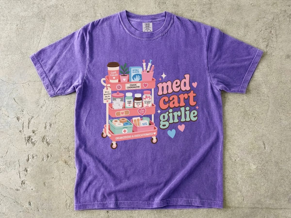 Med Cart Girlie Shirt | Trendy Nurse Gift Tee