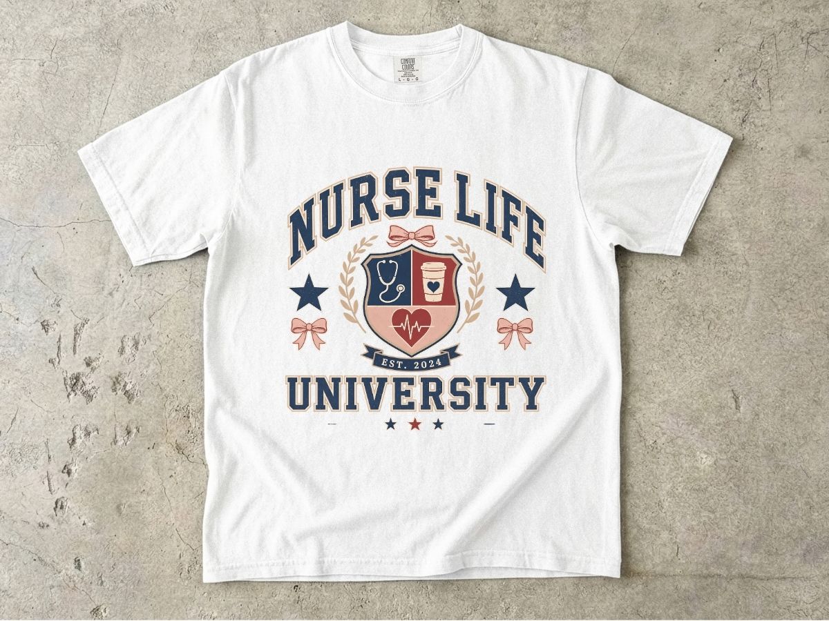 Nurse Life University Shirt | Collegiate Nurse Gift Tee