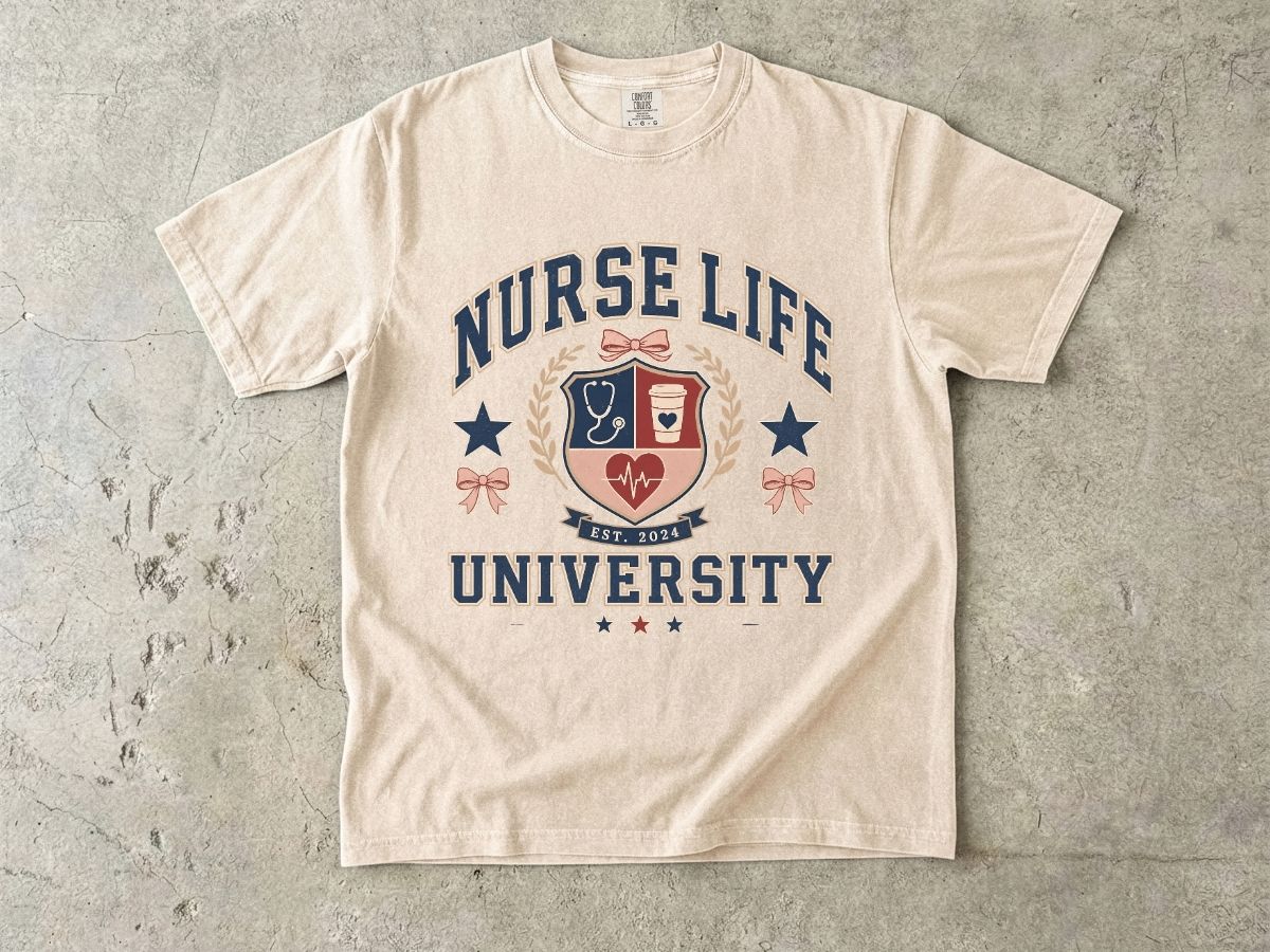 Nurse Life University Shirt | Collegiate Nurse Gift Tee